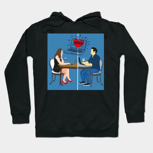 Online Dating Hoodie by Art by Ergate